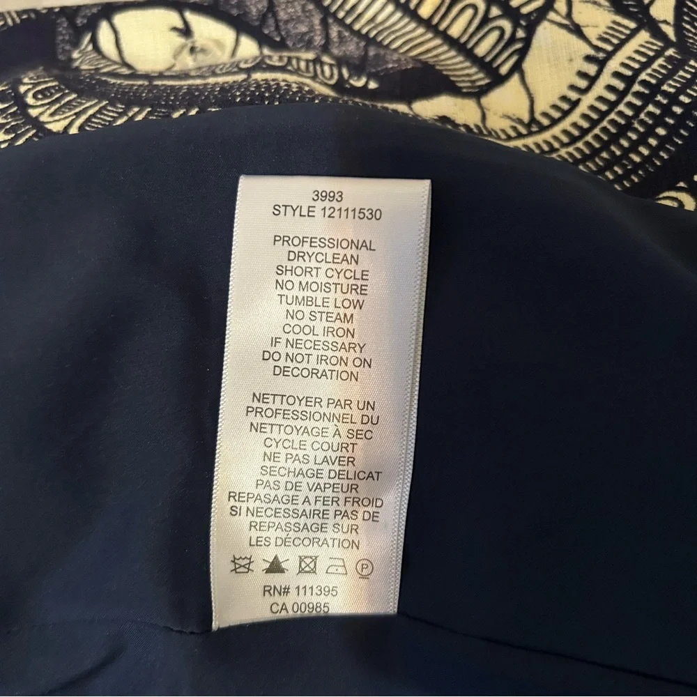 NWT Tory Burch navy and white print blazer size 12